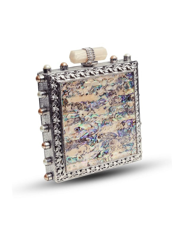 Salma Mother of Pearl Clutch | Elegant High-End Fashion Accessory