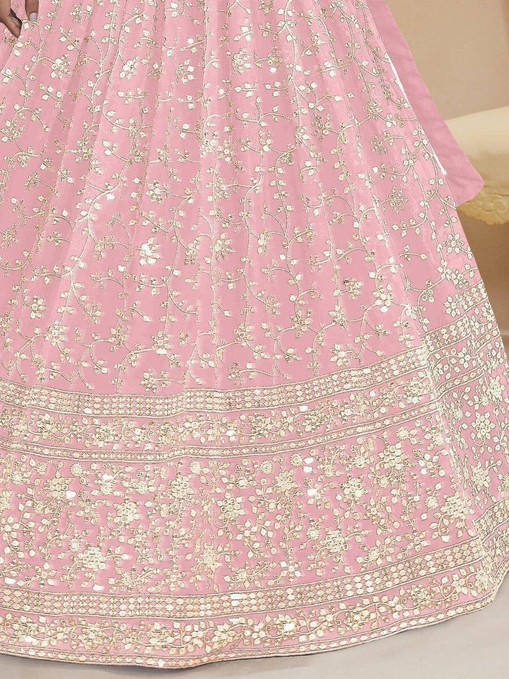 Elegant Pink Georgette Lehenga Choli | Perfect for Weddings & Receptions