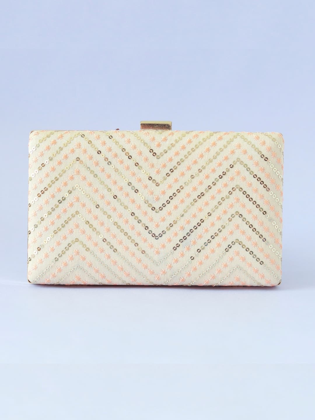 Mehak Zig Zag Sequins Embroidered Clutch | High-End Fashion Accessory