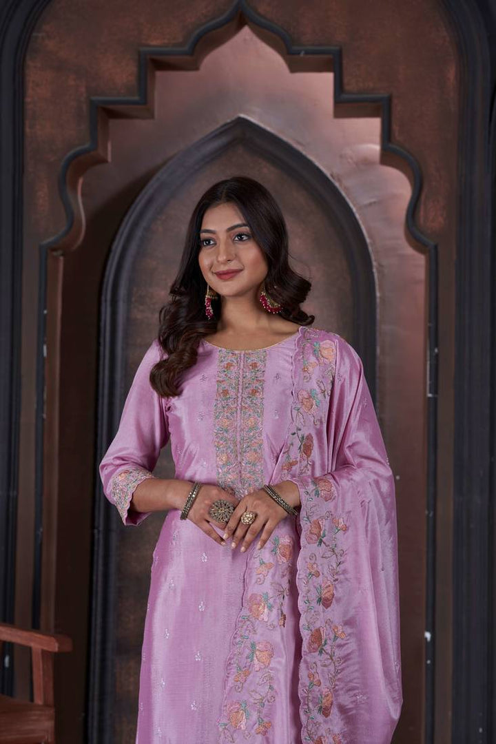 Chinon & Santoon Salwar Suit | Heavy Designer Embroidery Work