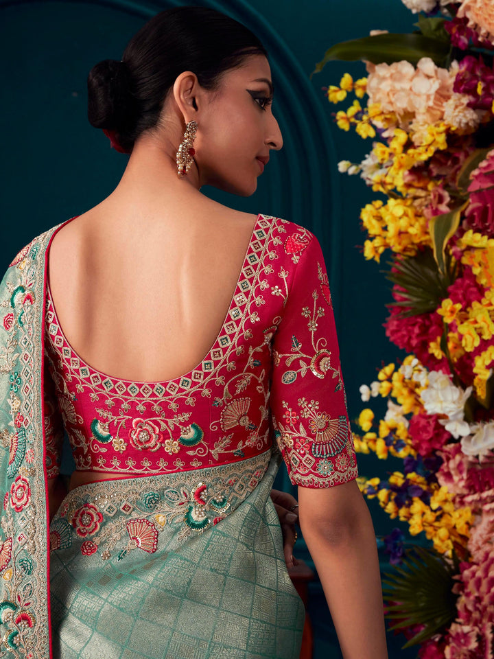 Vibrant color luxurious fabric exclusive attire crafted for elegance and style.