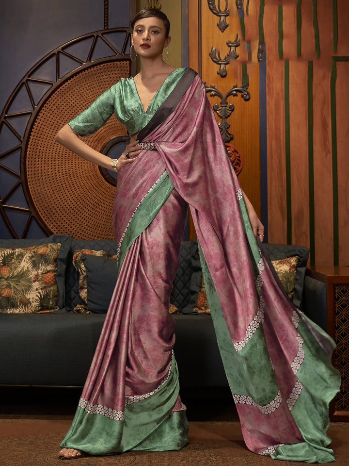 Pink silk saree crafted for elegance and style.