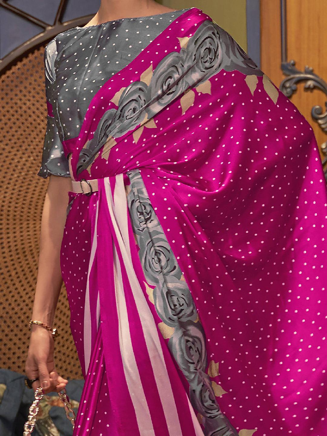 Vibrant color luxurious fabric exclusive attire crafted for elegance and style.