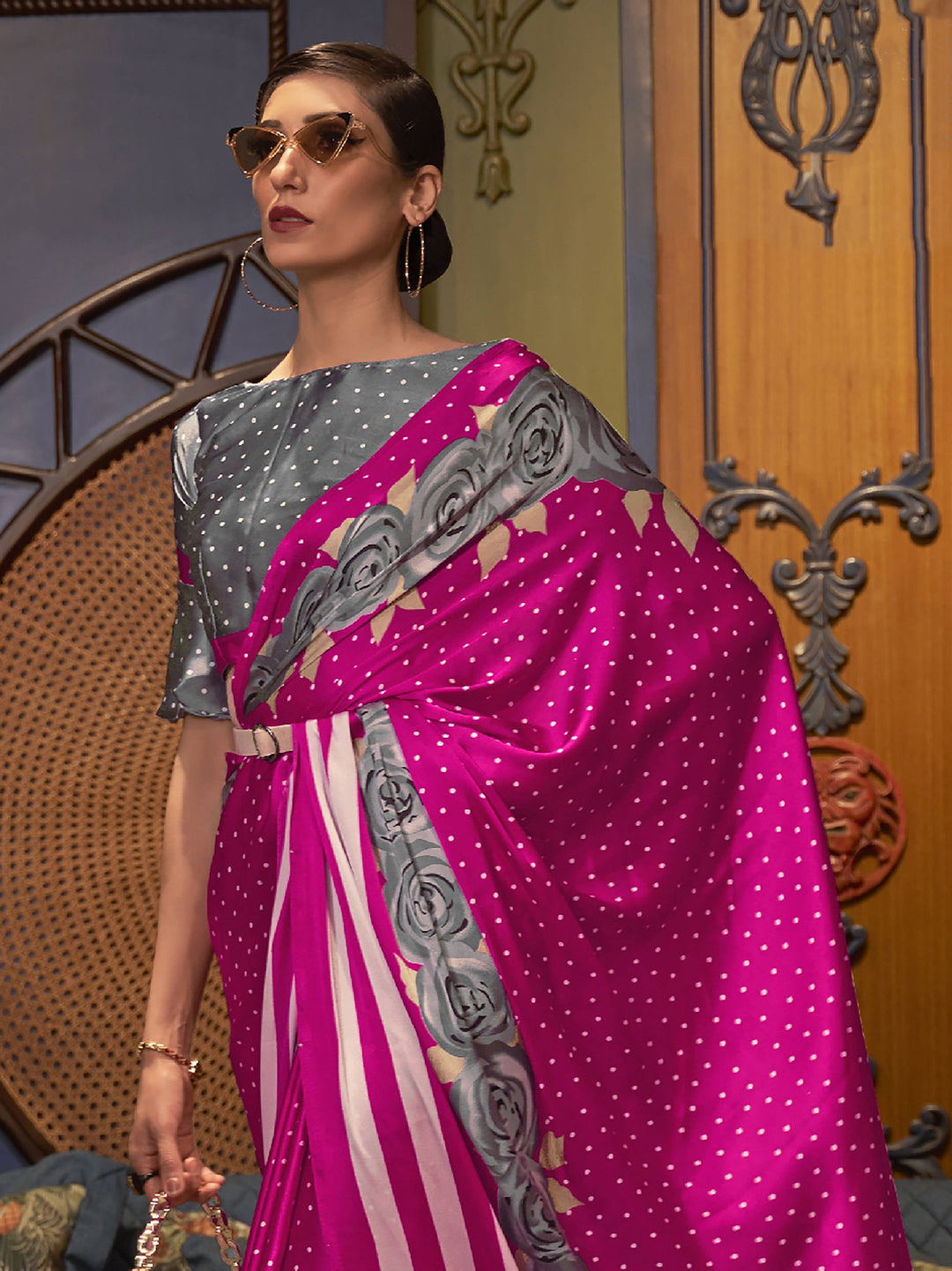 Vibrant color luxurious fabric exclusive attire crafted for elegance and style.