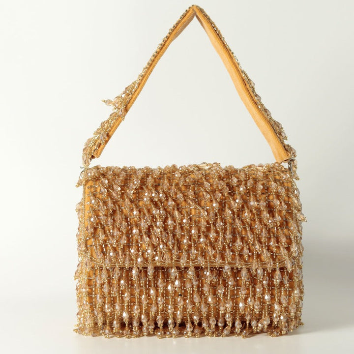 Rosa Beaded Flap Clutch Bag | Artisanal Stylish Purse for Parties