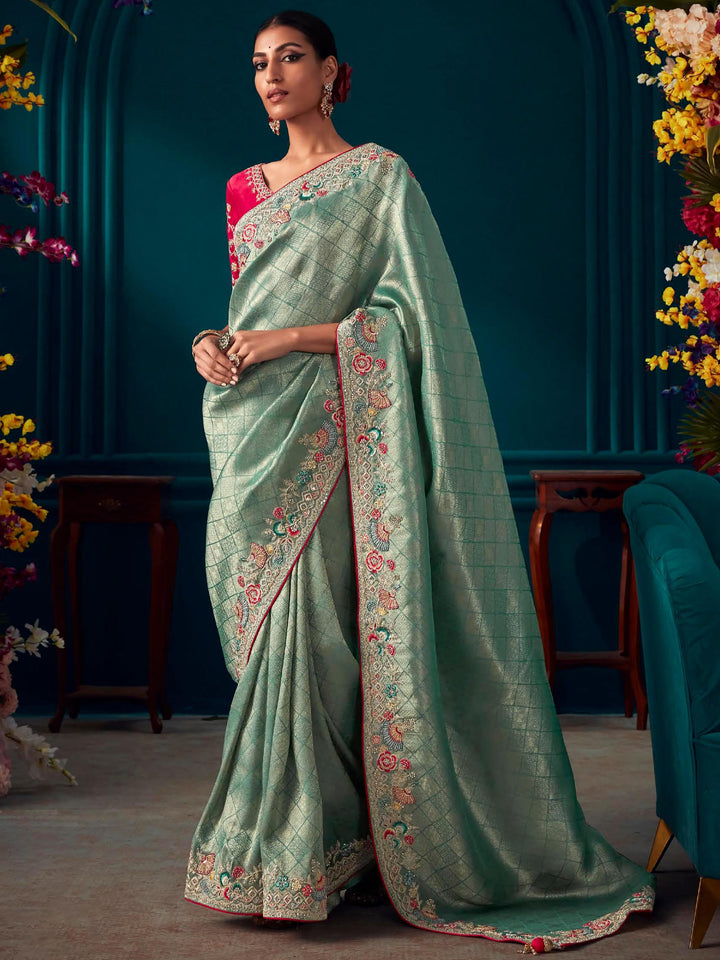 Pink silk saree crafted for elegance and style.