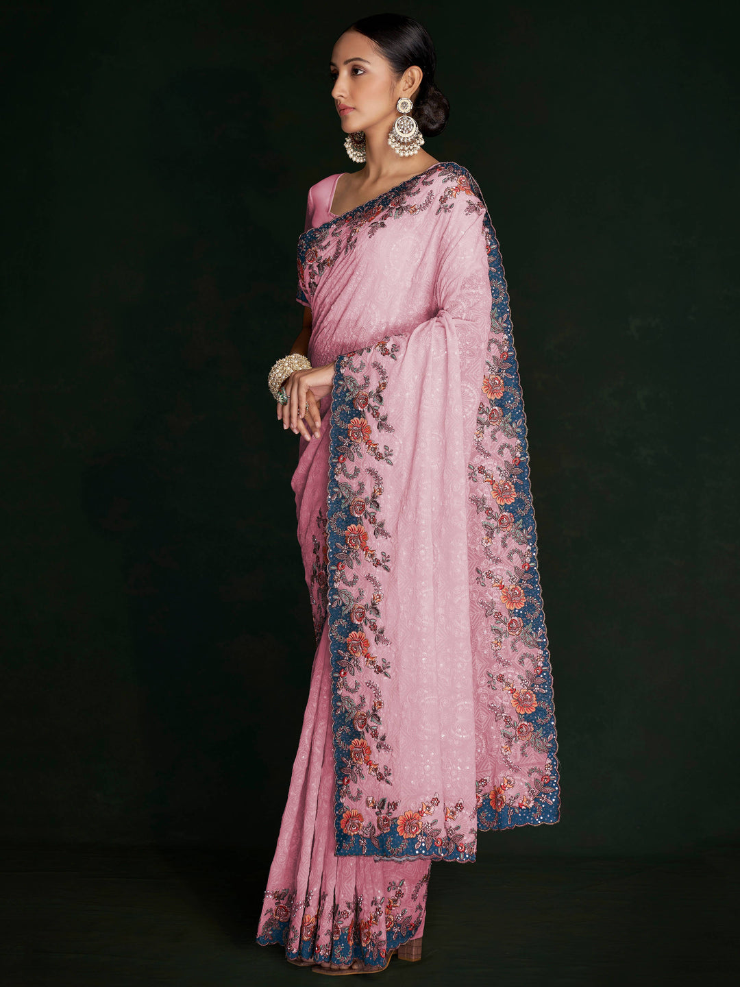 Vibrant color luxurious fabric exclusive attire crafted for elegance and style.