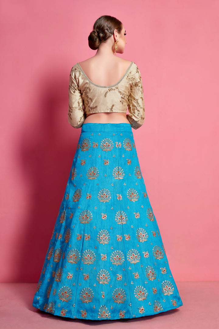 Elegant Art Silk Embroidered Lehenga Choli | Bridal Party Wear