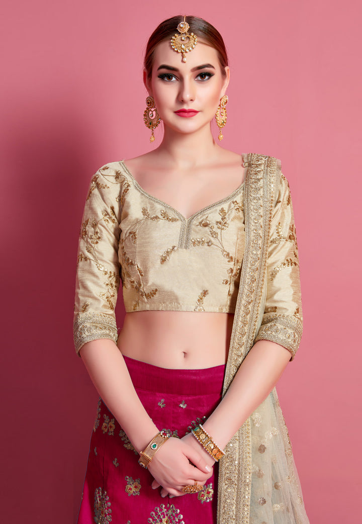 Elegant Art Silk Embroidered Lehenga Choli | Bridal Party Wear