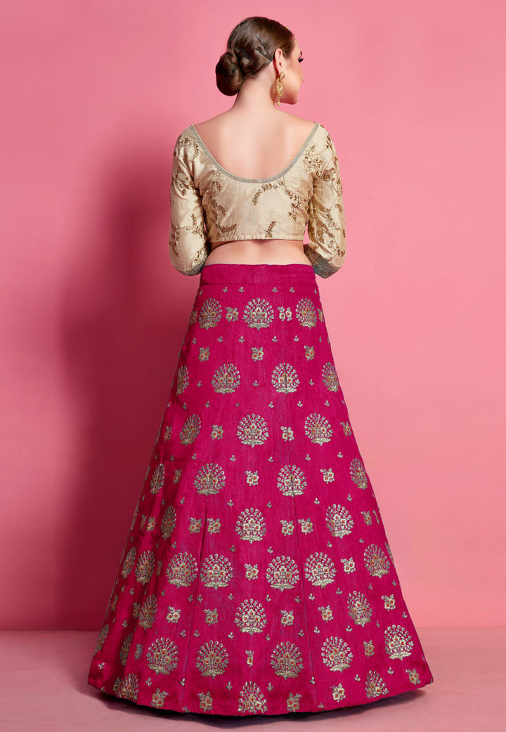 Elegant Art Silk Embroidered Lehenga Choli | Bridal Party Wear