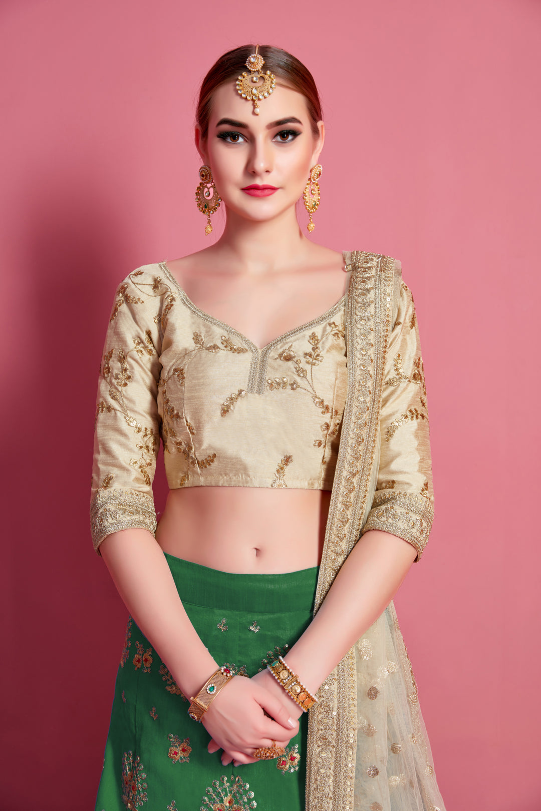 Elegant Art Silk Embroidered Lehenga Choli | Bridal Party Wear