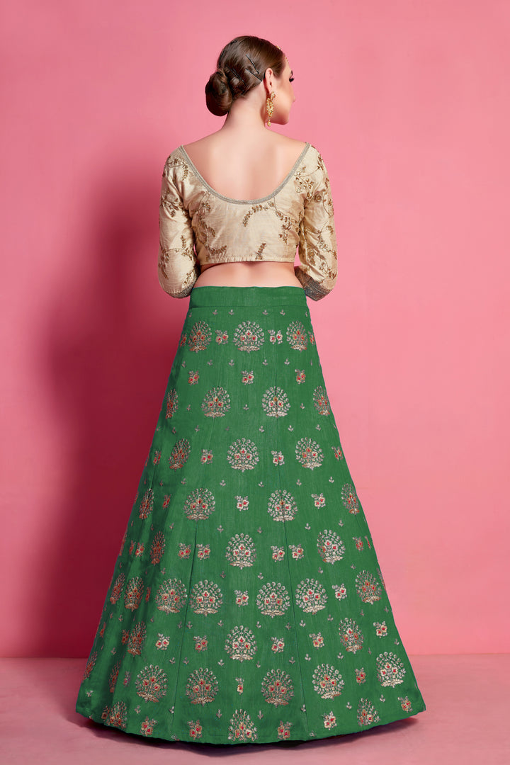 Elegant Art Silk Embroidered Lehenga Choli | Bridal Party Wear