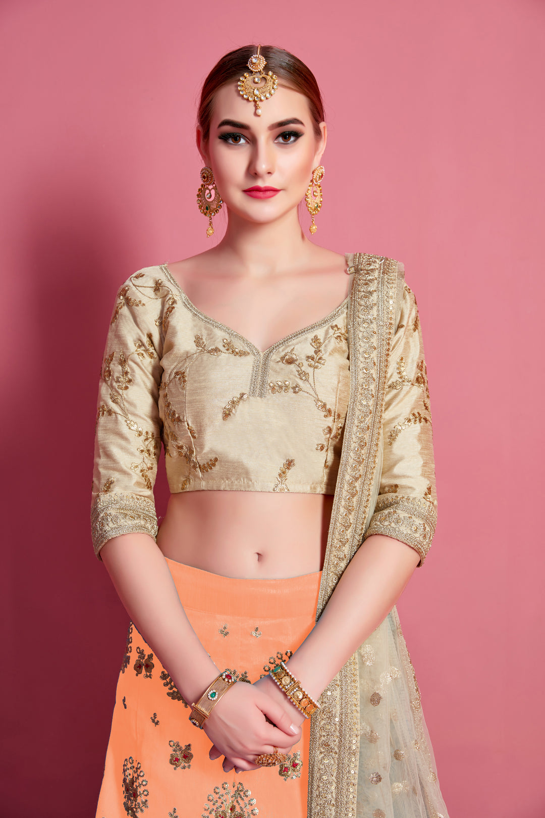 Elegant Art Silk Embroidered Lehenga Choli | Bridal Party Wear