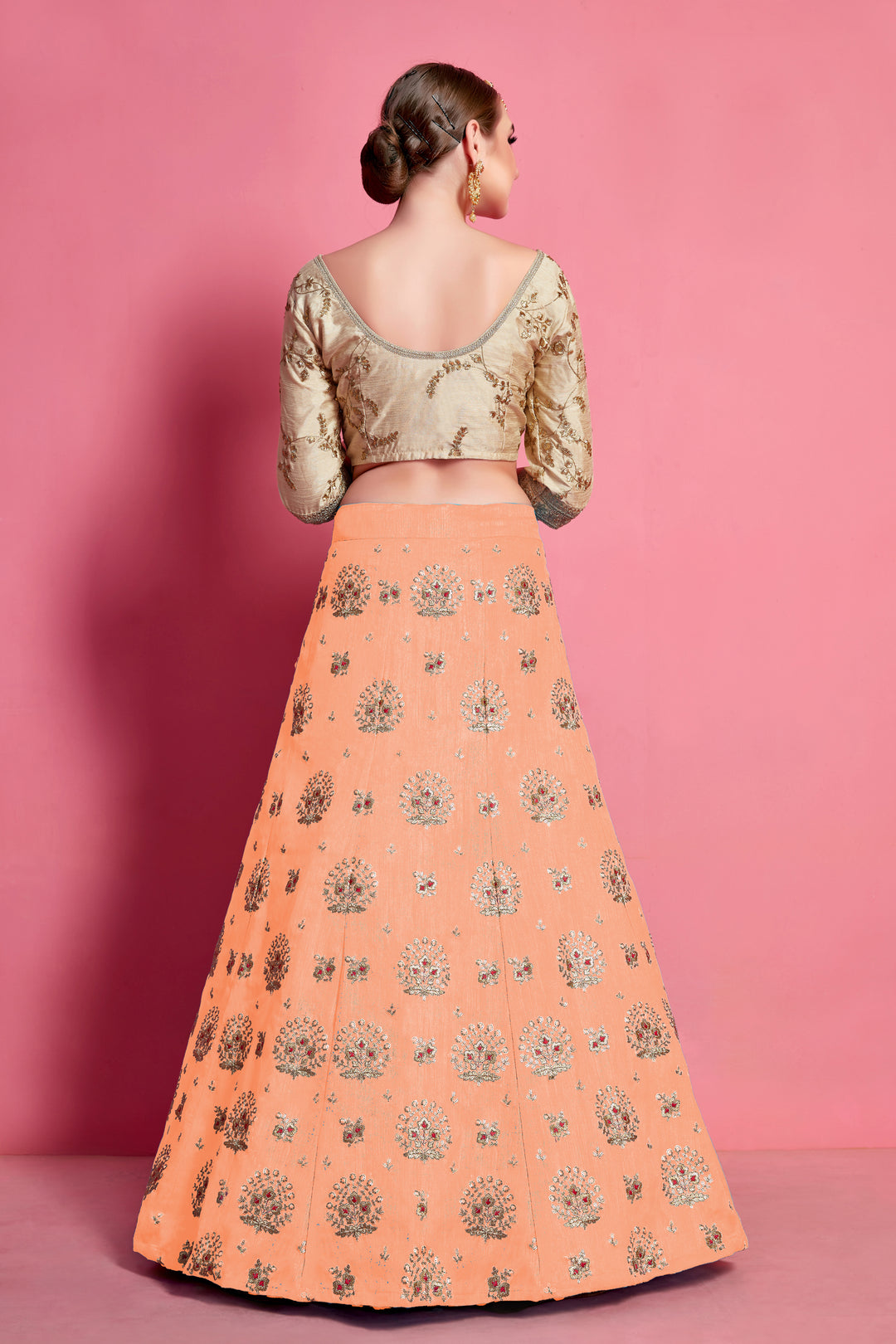 Elegant Art Silk Embroidered Lehenga Choli | Bridal Party Wear