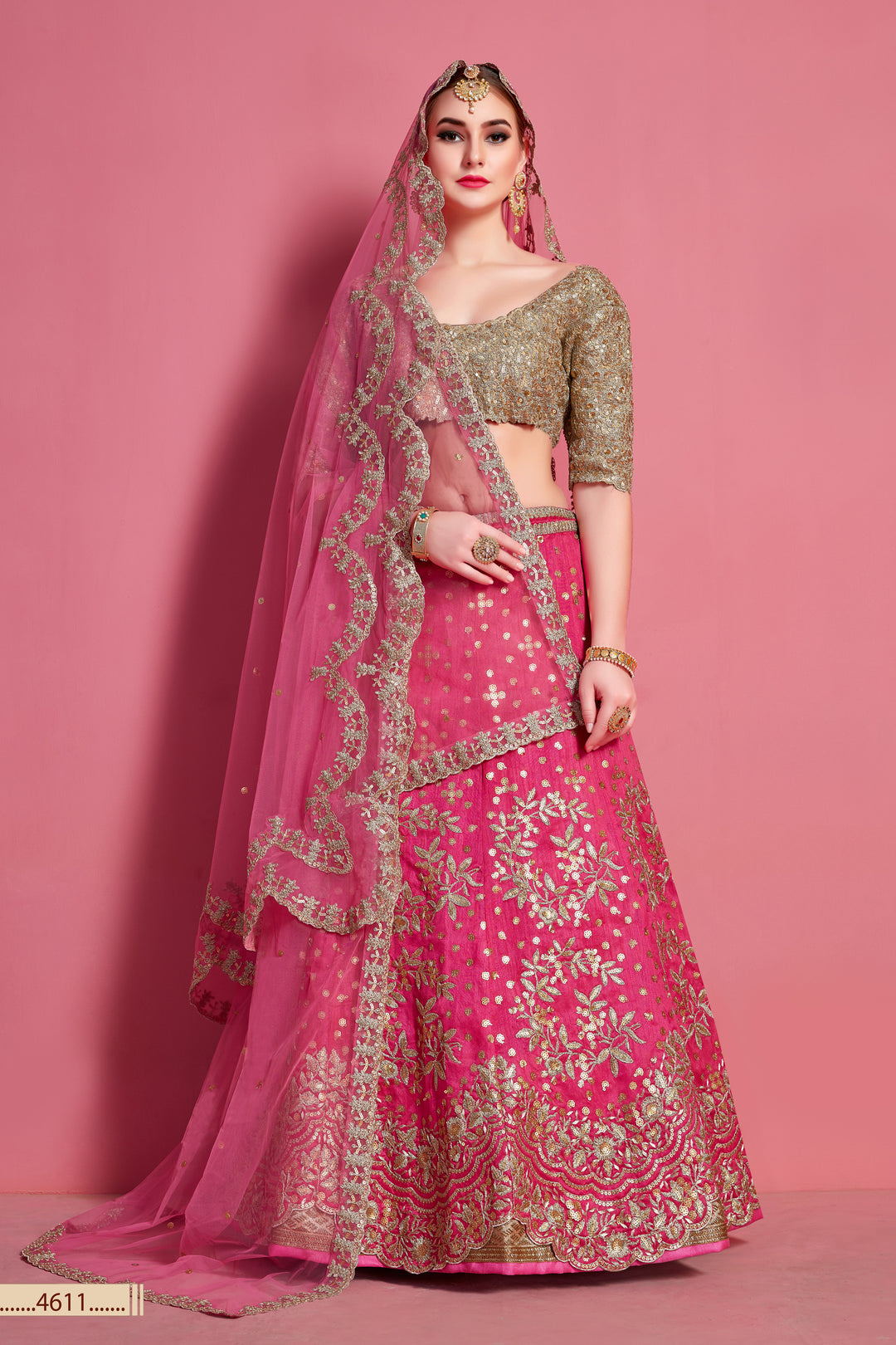 Perfect Pink Lehenga Choli Set | Art Silk with Soft Net Dupatta