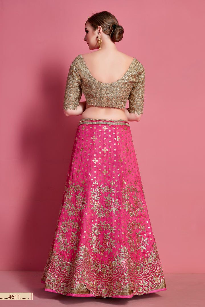 Perfect Pink Lehenga Choli Set | Art Silk with Soft Net Dupatta