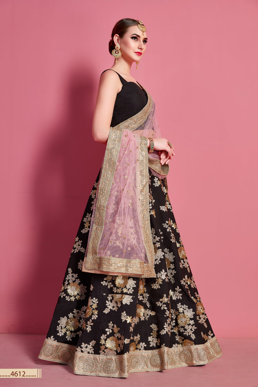 Traditional Black Lehenga Choli Set with Dupatta | Bridal & Festive Wear