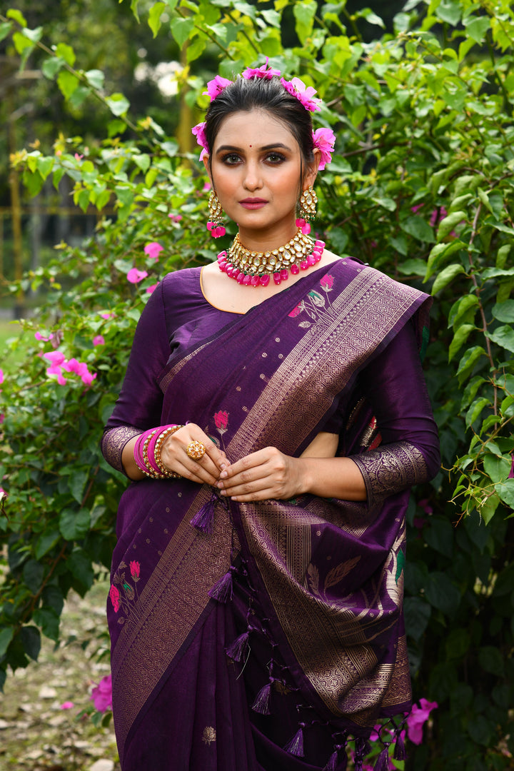 Teal blue Desi tussar silk saree with intricate zari weaving, perfect for elegant occasions.