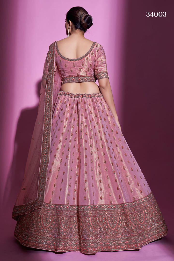 Silk Designer Lehenga Choli | Embroidered Lehenga with Net Dupatta