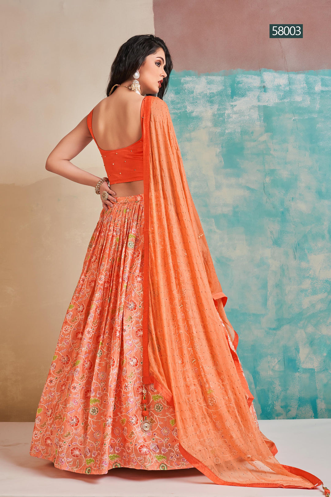 Digital Print Chinon Lehenga | Elegant Festive Wear with Georgette Dupatta