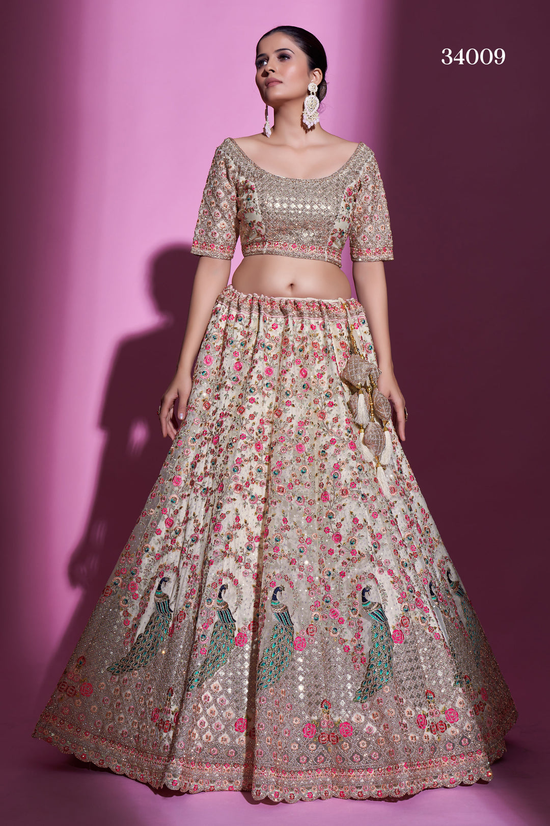 Soft Net Lehenga with Dori & Stone Work | Designer Ethnic Wear