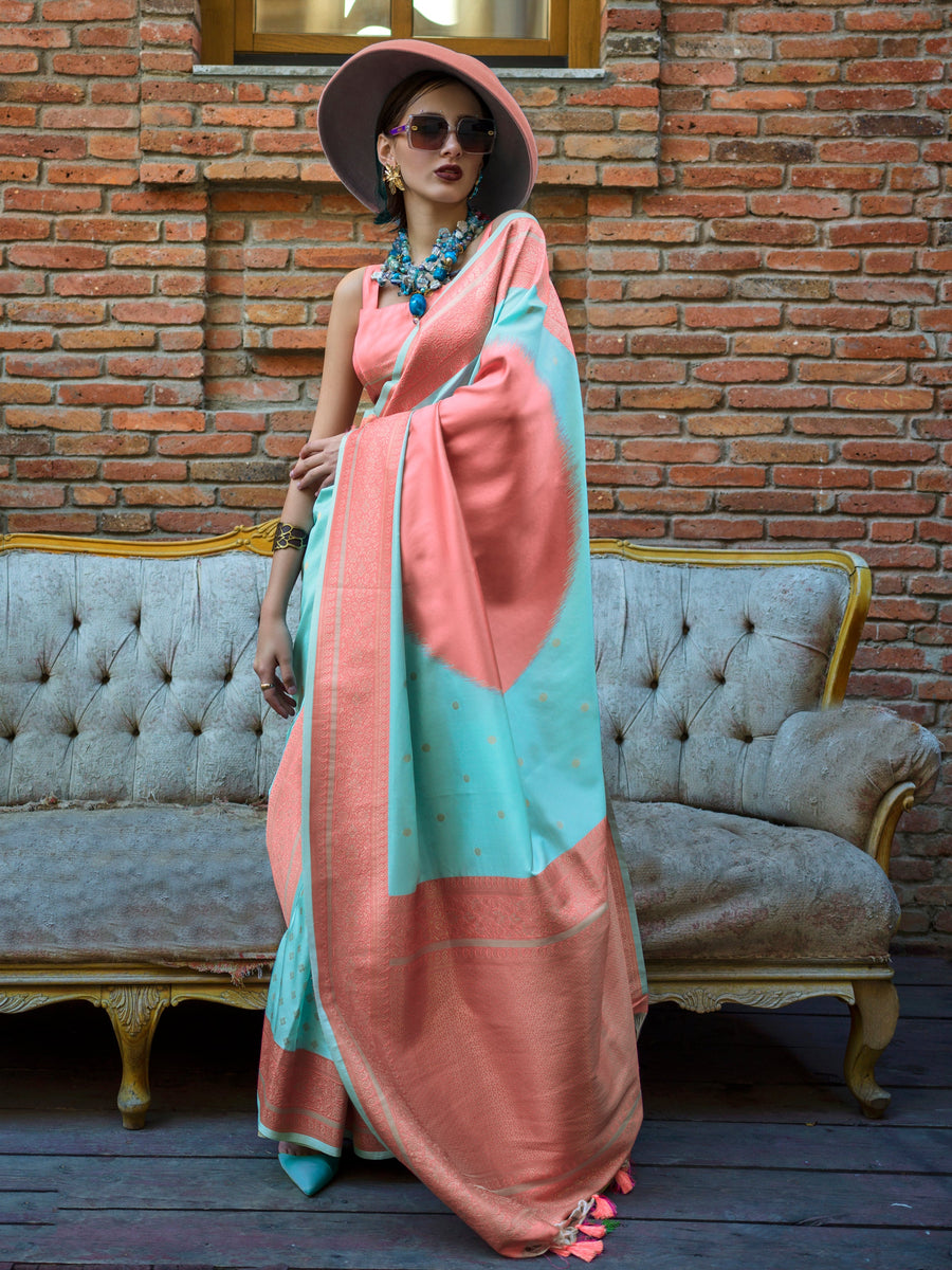 Blue silk saree crafted for elegance and style.