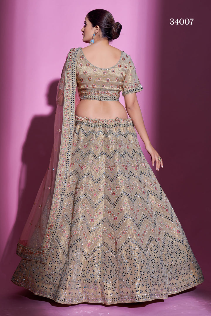 Gota Silk Lehenga with Mirror & Thread Embroidery | Designer Ethnic Wear