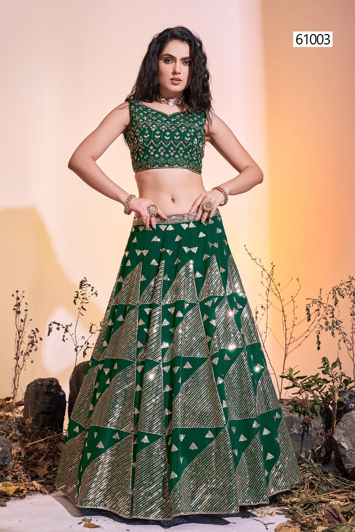 Georgette Ready-to-Wear Lehenga | Sequins Embroidered Blouse & Dupatta