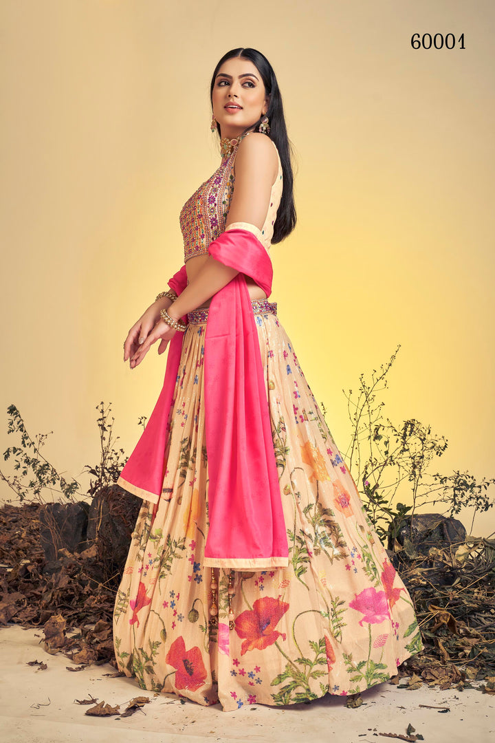 Floral Print Lehenga Choli Set | Designer Digital Print with Dupatta