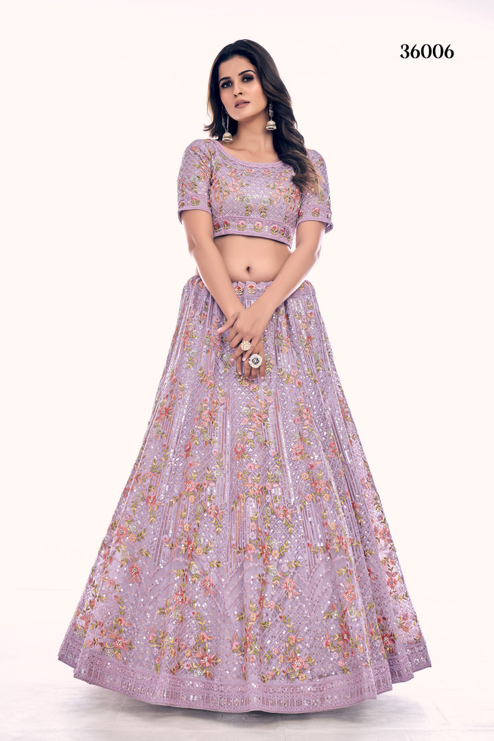 Luxurious Bridal Soft Net Lehenga | Embroidered Designer Lehenga Choli