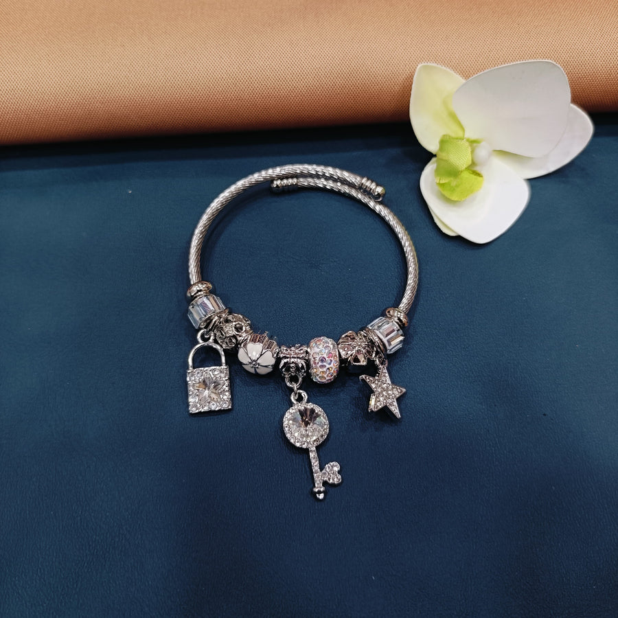 Elegant Pandora bracelet adorned with charms, perfect for personal expression and gifting.