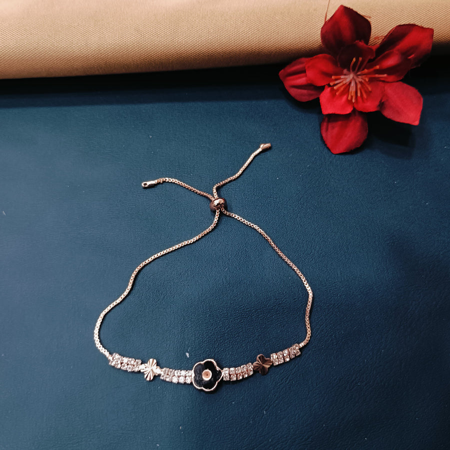 Chic rose gold bracelet with a locket charm, a unique piece for your collection.