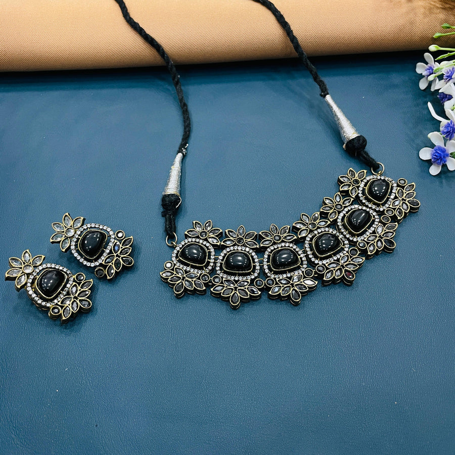 Stunning German silver necklace set, designed for brides who want to shine at their wedding and festive events.