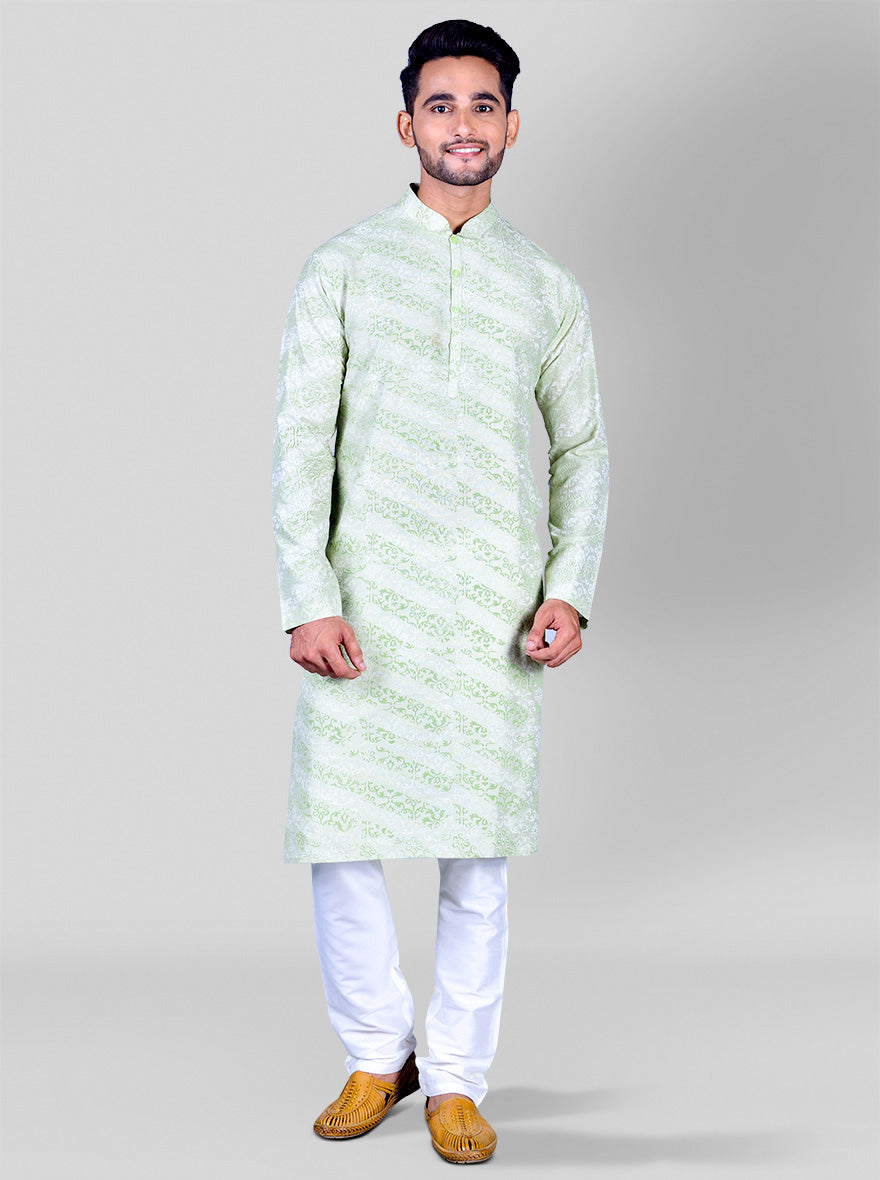 Elegant green kurta pajama set that adds charm and grace to any festive occasion.