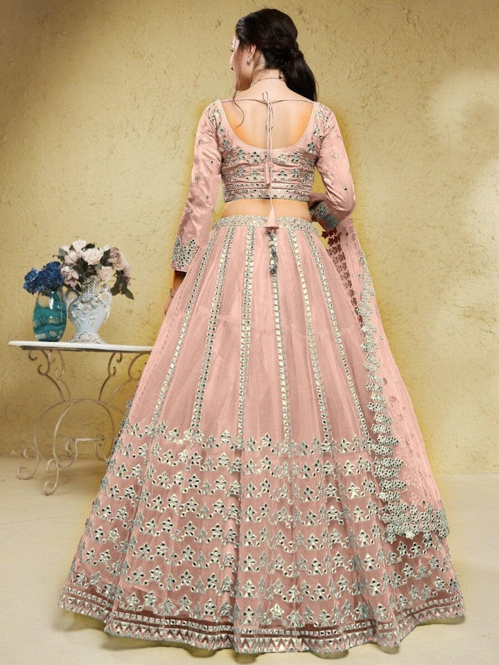 Designer Pink Lehenga Choli | Net Fabric with Foil Work for Parties