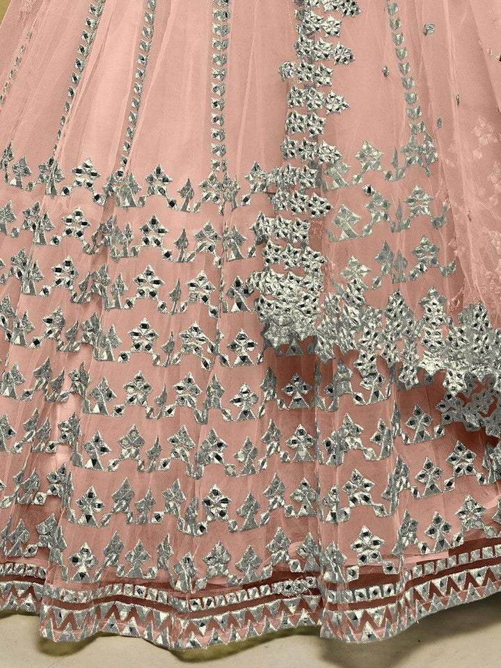 Designer Pink Lehenga Choli | Net Fabric with Foil Work for Parties