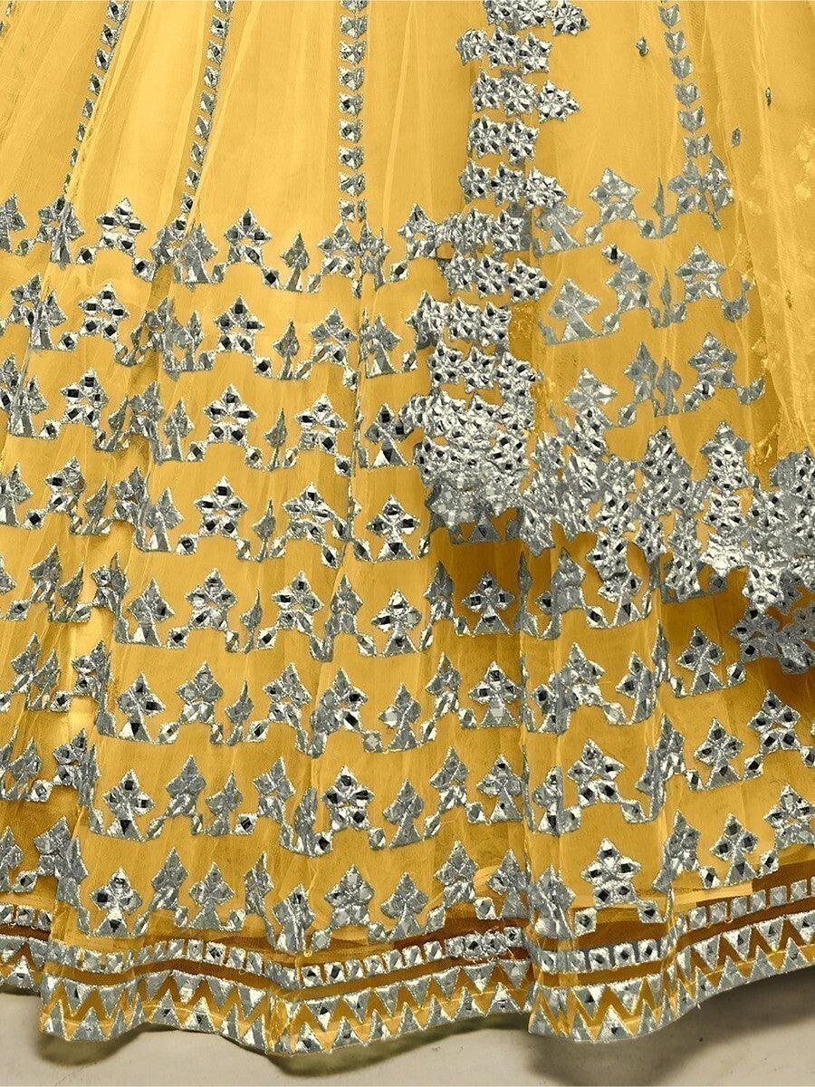 Dazzling Yellow Lehenga Choli | Foil Work for Weddings & Parties