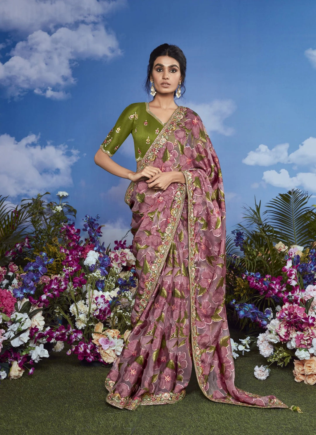 Refined Mauve Saree | Ideal for Cultural Celebrations & Traditional Gatherings