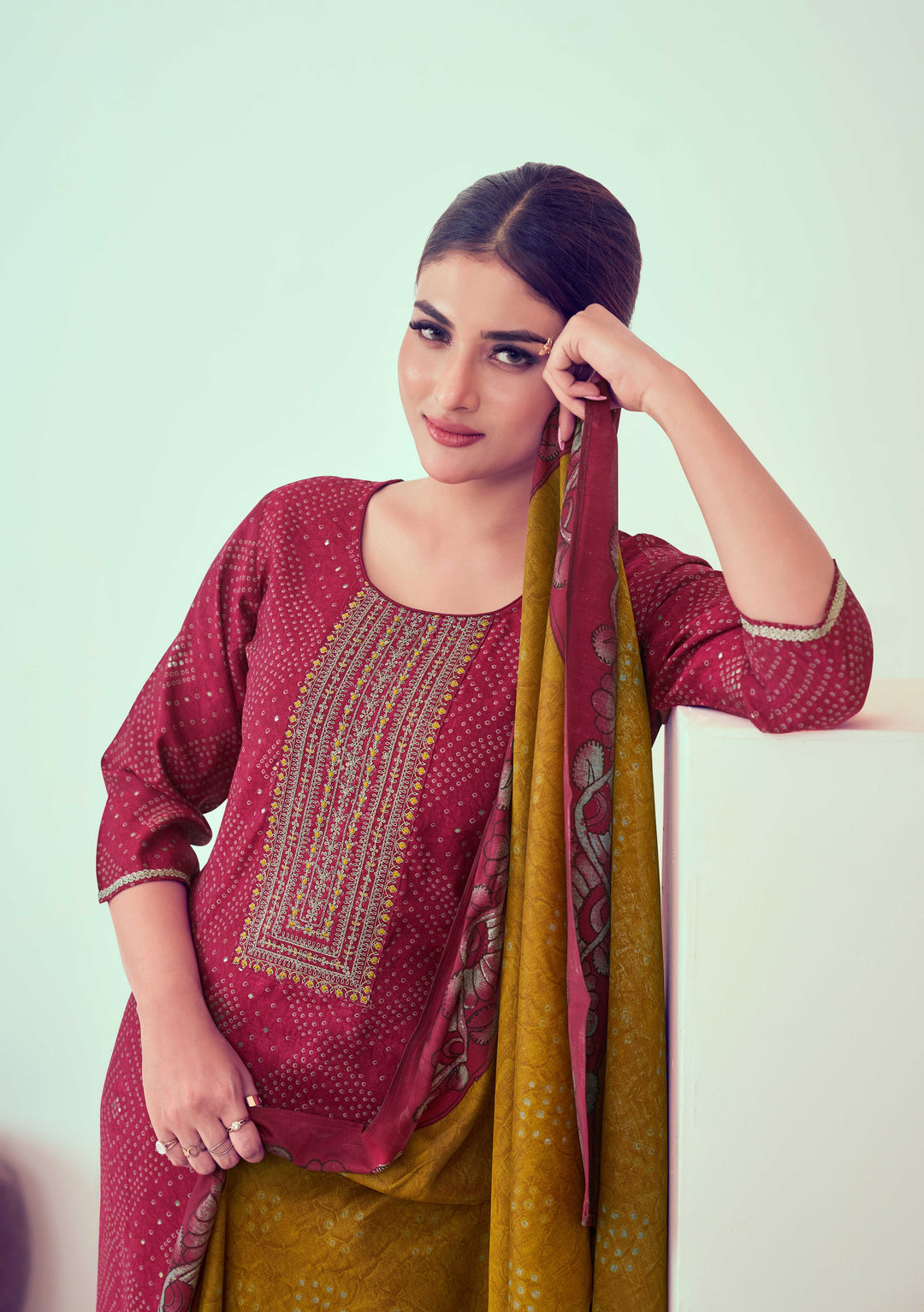 Stunning Modal Chanderi Salwar Kameez with Embroidery | Perfect Festive Wear