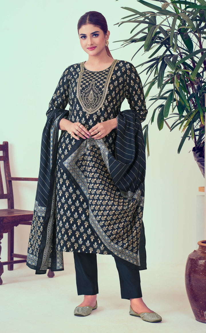 Stunning Modal Chanderi Salwar Kameez with Embroidery | Perfect Festive Wear