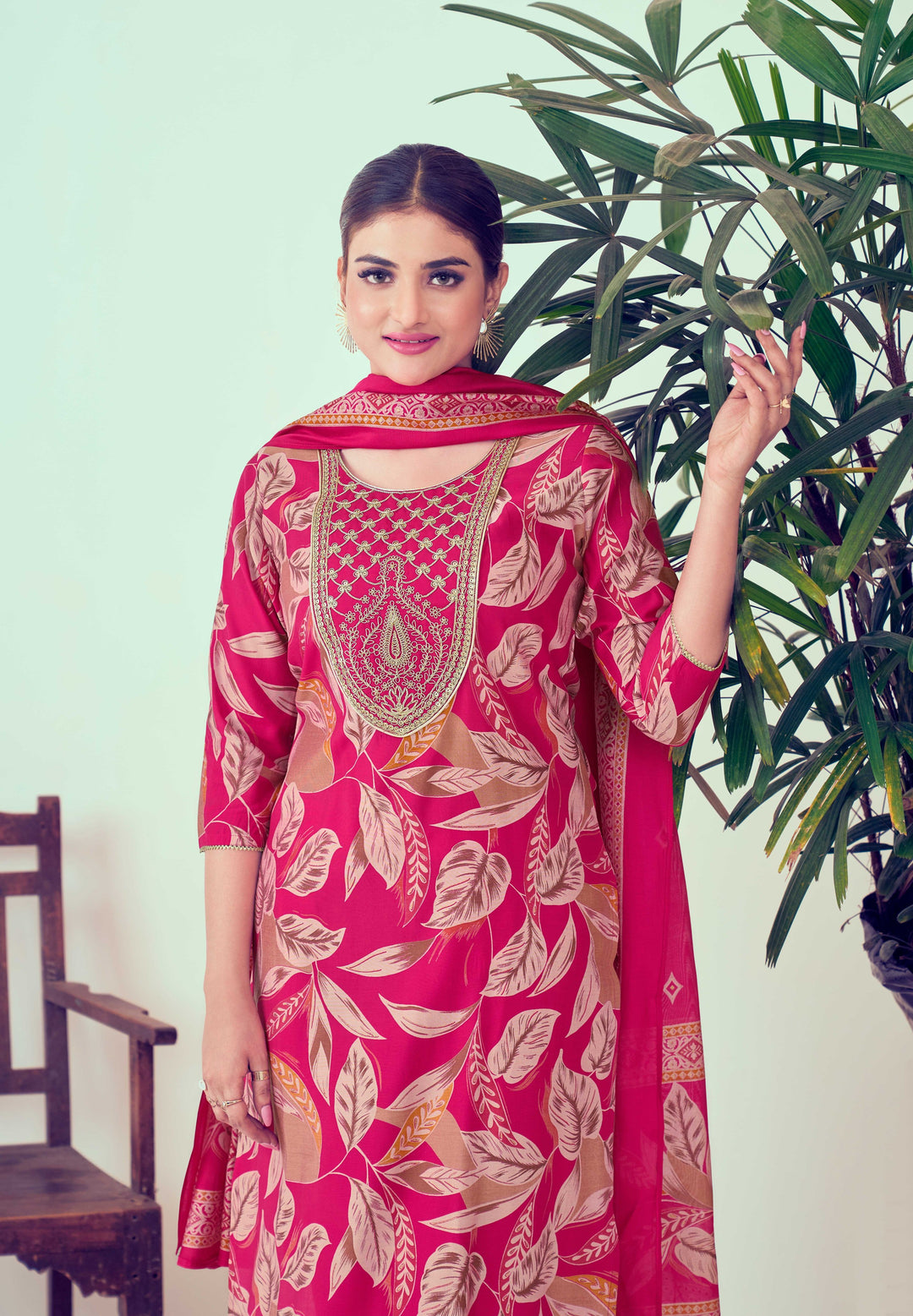 Stunning Modal Chanderi Salwar Kameez with Embroidery | Perfect Festive Wear