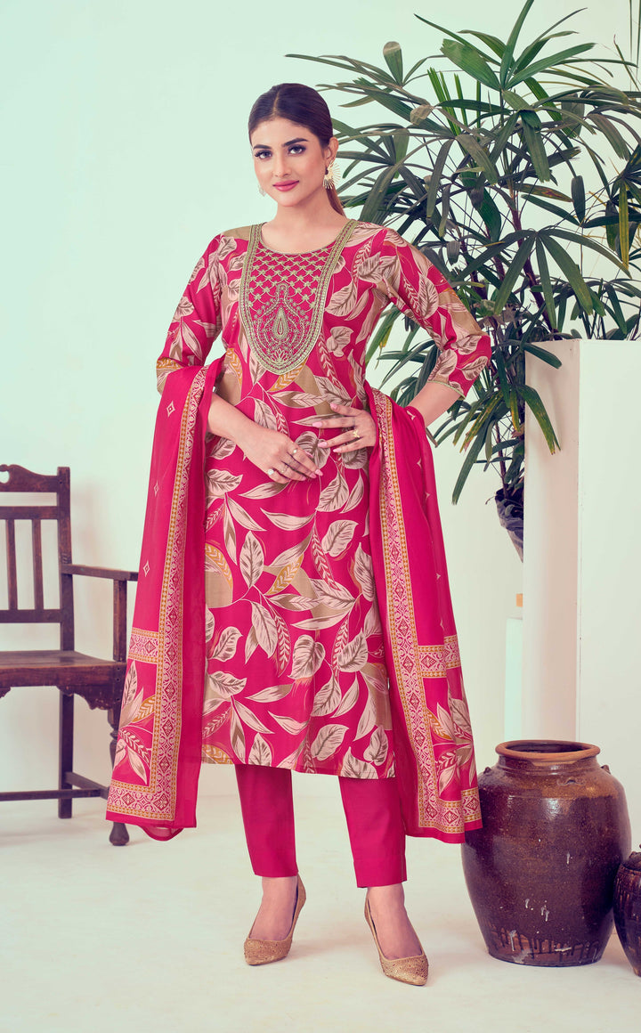 Stunning Modal Chanderi Salwar Kameez with Embroidery | Perfect Festive Wear