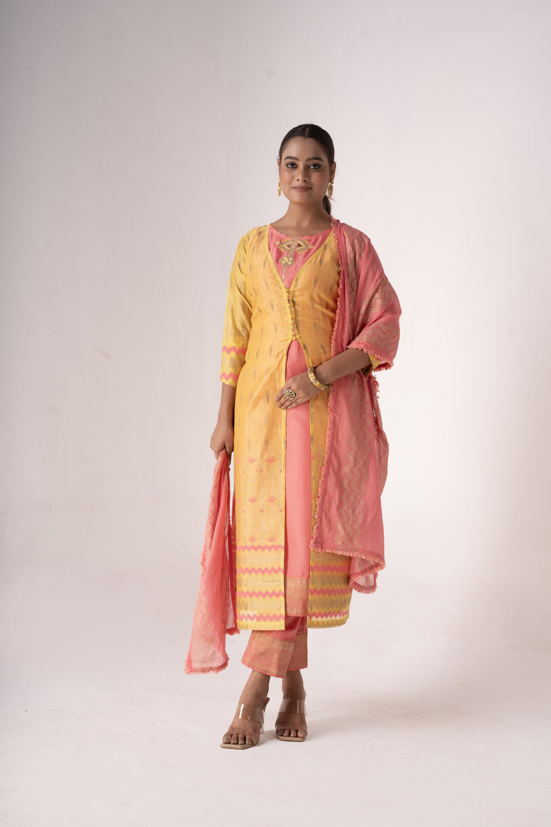 Stunning Art Silk Salwar Kameez with Green Dupatta and Intricate Embroidery | Perfect Festive Wear