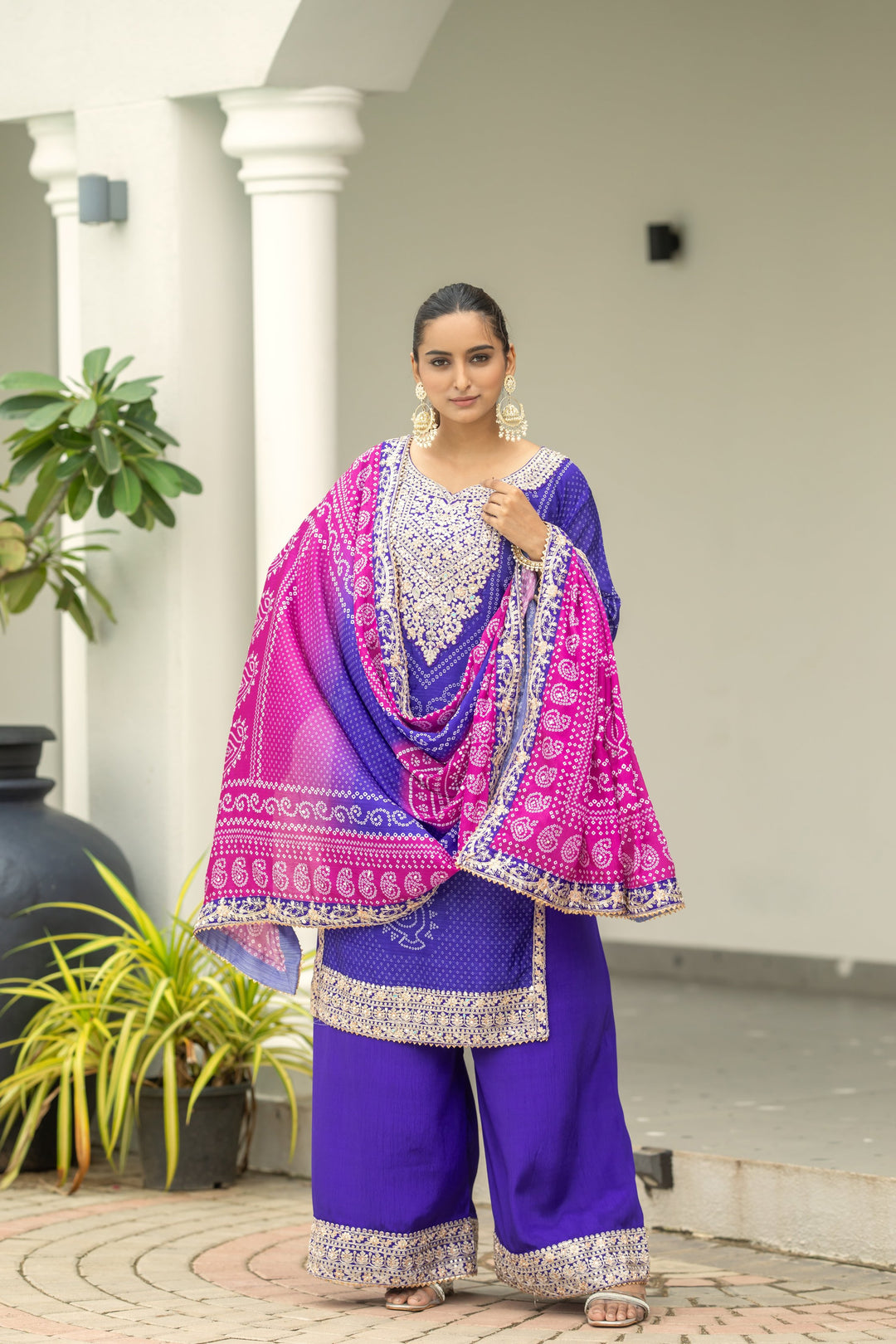 Chinon Fabric Palazzo for Women | Elegant & Comfortable Ethnic Wear