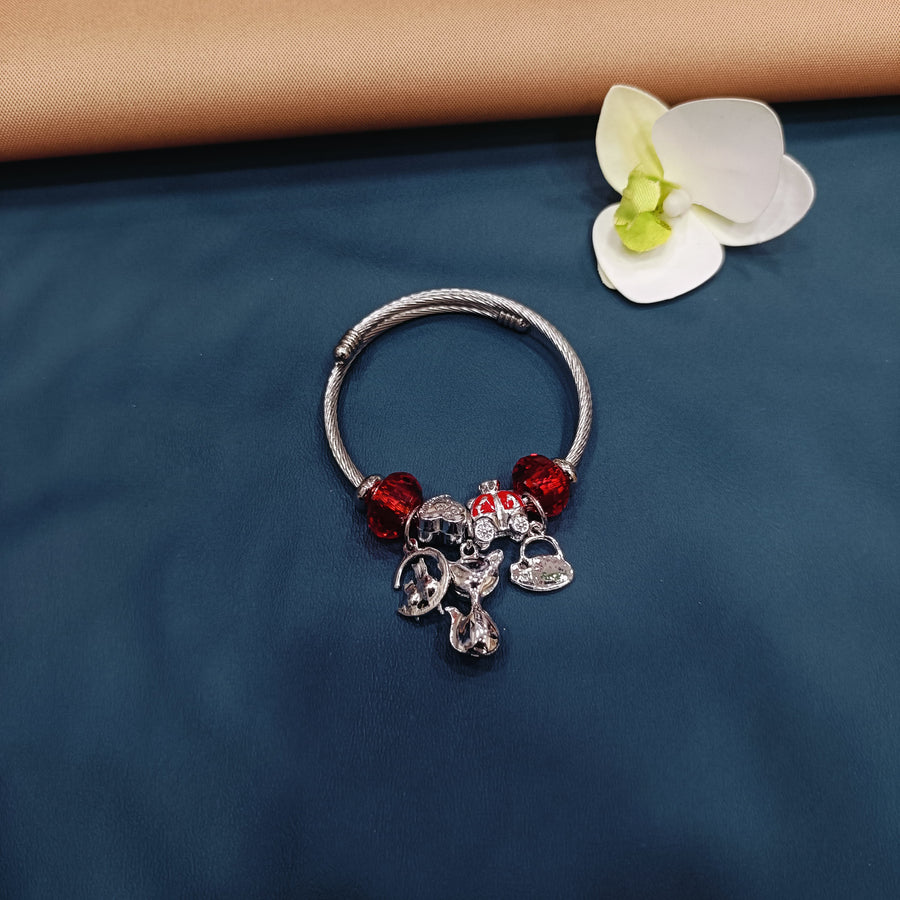 Charming Pandora bracelet embellished with sparkling charms, ideal for personalizing your look.