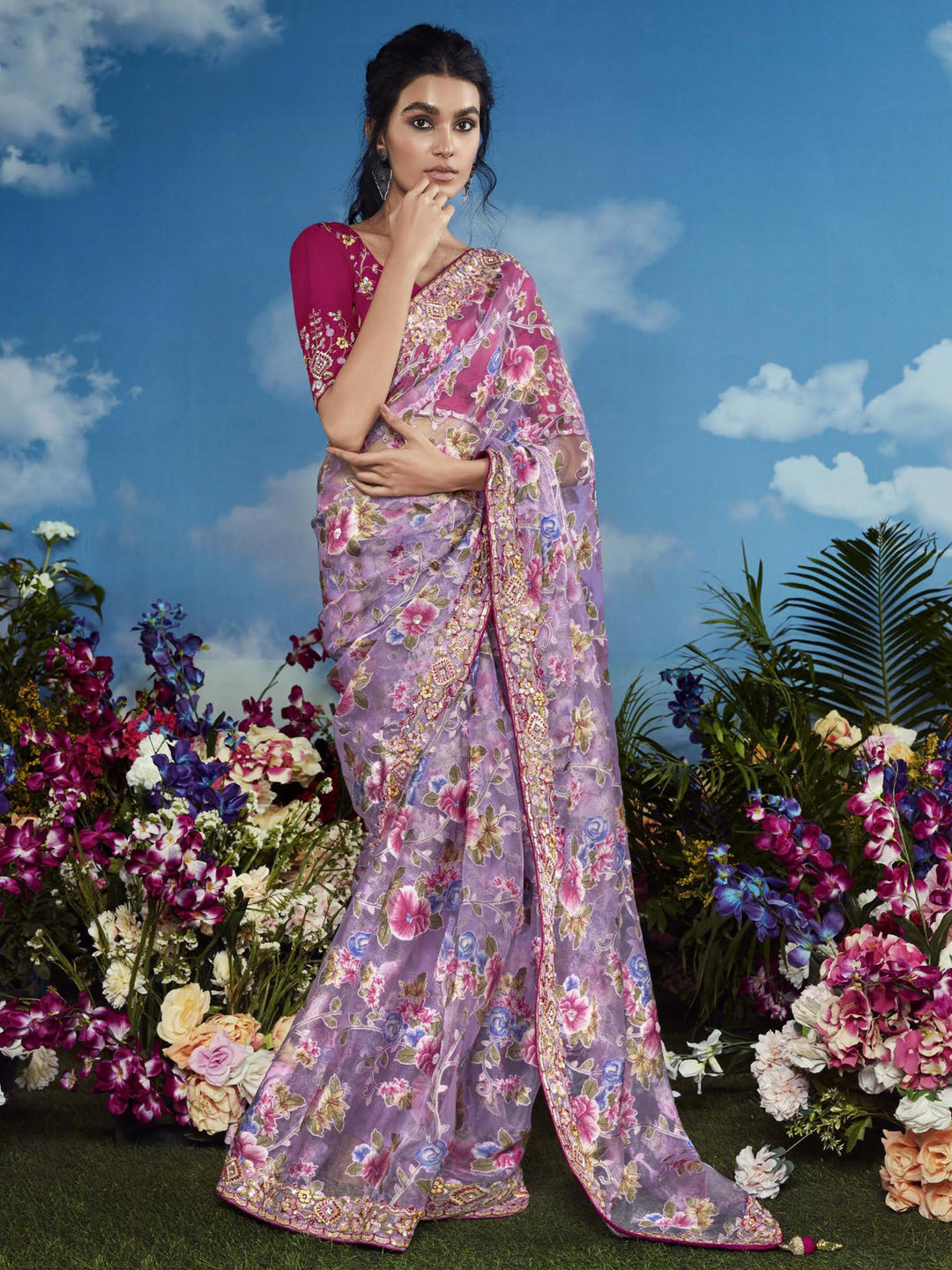 Pink silk saree crafted for elegance and style.