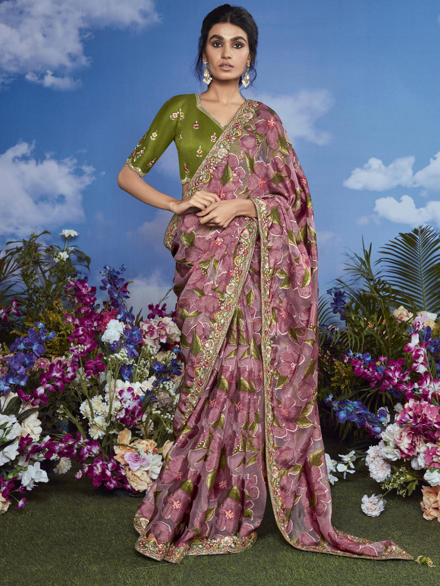 Green silk saree crafted for elegance and style.