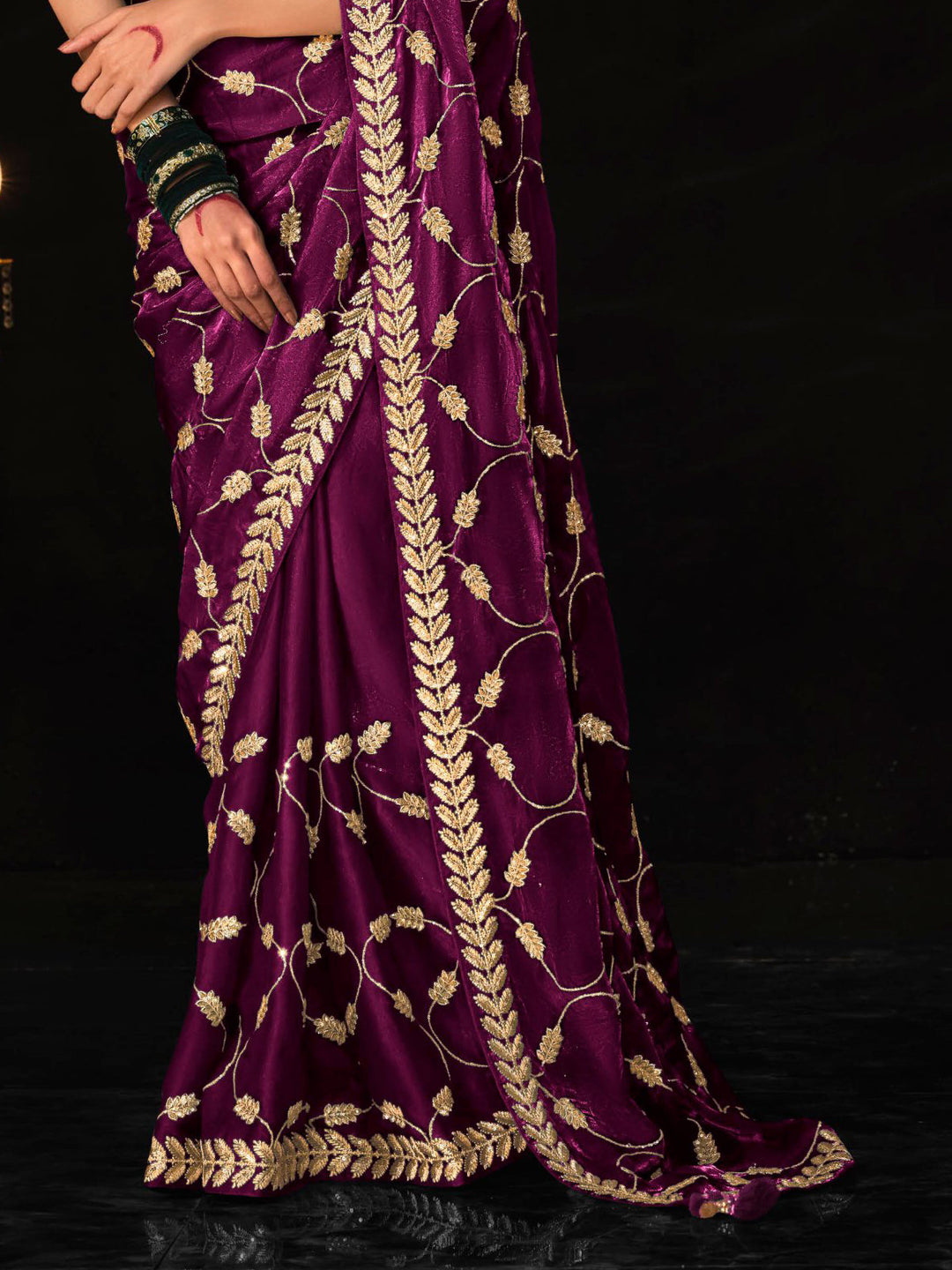 Vibrant color luxurious fabric exclusive attire crafted for elegance and style.