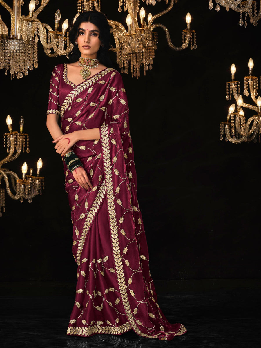 Red silk saree crafted for elegance and style.