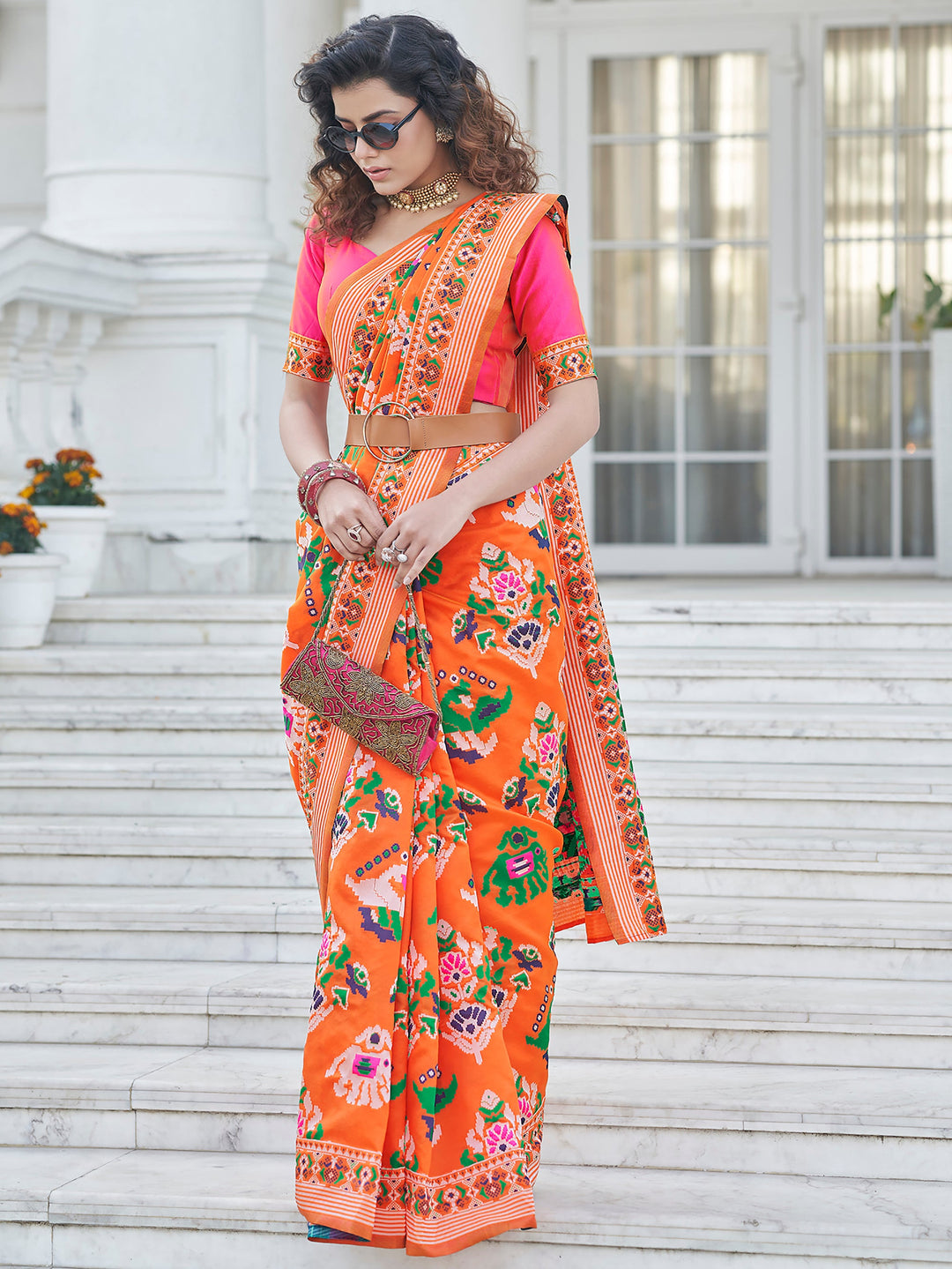 Vibrant color luxurious fabric exclusive attire crafted for elegance and style.